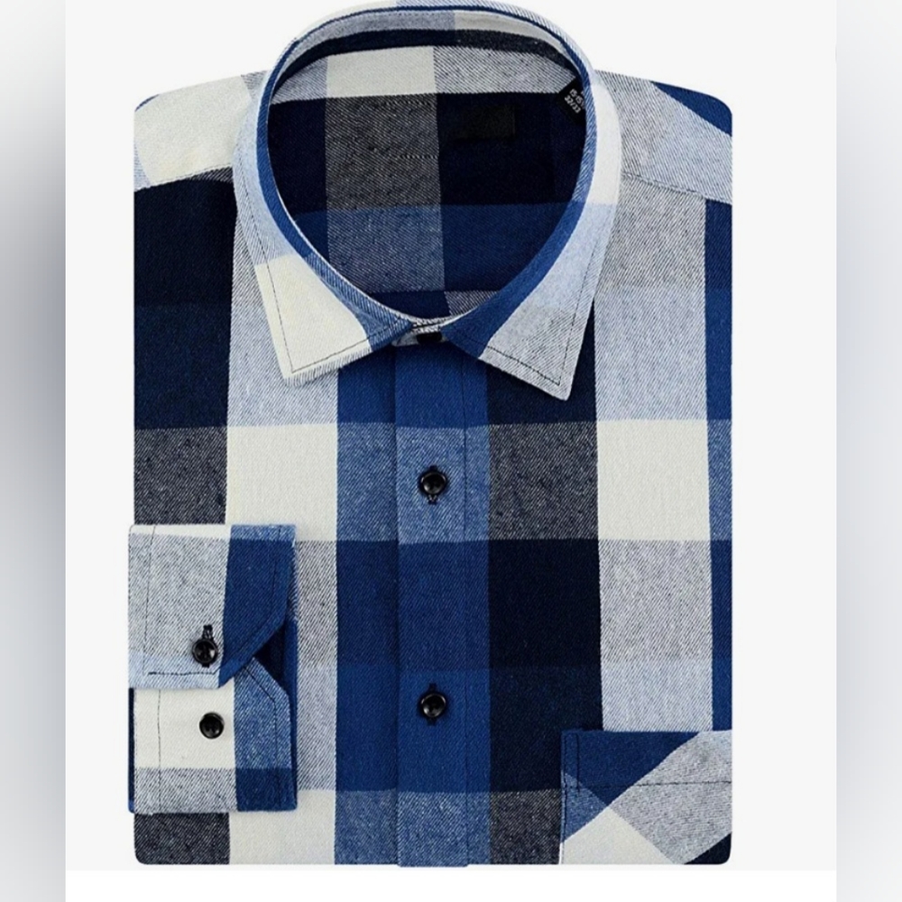 Men's Plaid flannel dress shirt